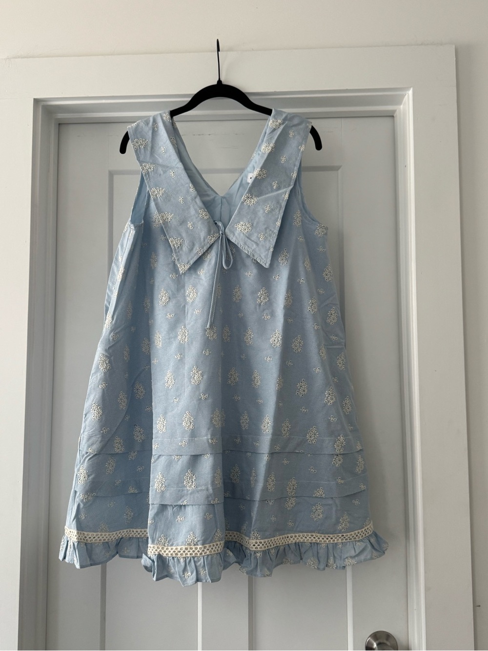 Aureum blue collared eyelet dress